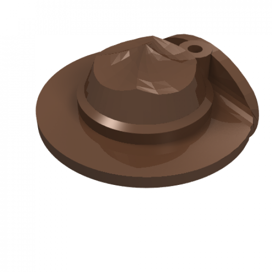Minifigure, Headgear Hat, Wide Brim Flat
