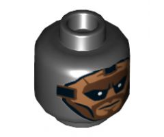 Minifigure, Head Balaclava with Face Hole, Nougat Face with Brown Beard, Black Eyes with Pupils Pattern (Foot Soldier) - Hollow Stud