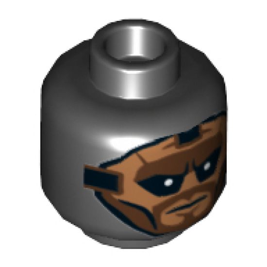 Minifigure, Head Balaclava with Face Hole, Nougat Face with Brown Beard, Black Eyes with Pupils Pattern (Foot Soldier) - Hollow Stud