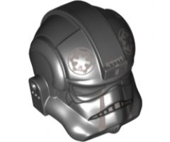 Minifigure, Headgear Helmet SW Stormtrooper Type 2, TIE Fighter Pilot Pattern 2