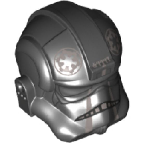 Minifigure, Headgear Helmet SW Stormtrooper Type 2, TIE Fighter Pilot Pattern 2