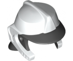 Minifigure, Headgear Fire Helmet with Neck Protection and White Helmet Top Pattern