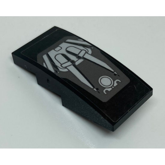 Slope, Curved 4 x 2 with Dark Bluish Gray Engine Pattern (Sticker) - Set 75886