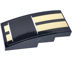 Slope, Curved 4 x 2 with Two Gold Stripes Pattern (Sticker) - Set 75884