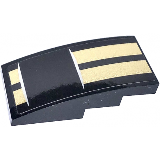 Slope, Curved 4 x 2 with Two Gold Stripes Pattern (Sticker) - Set 75884