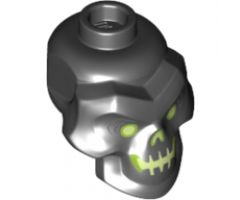 Minifigure, Head, Modified Skull with Yellowish Green Eyes, Nose and Mouth Pattern