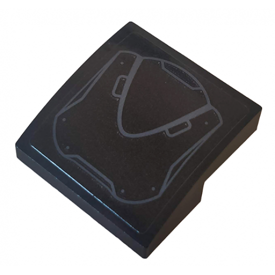 Slope, Curved 2 x 2 with Dark Bluish Gray Rivets and Curved Hull Plates Pattern (Sticker) - Set 76162