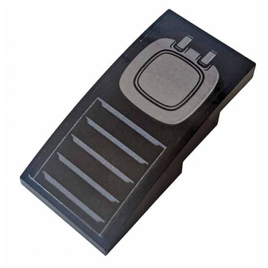 Slope, Curved 4 x 2 with Silver Hatch and Vents Pattern (Sticker) - Set 76095