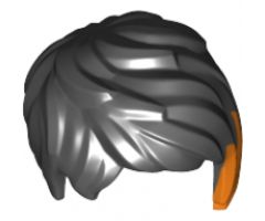 Minifigure, Hair Female Short Tousled with Side Part and Orange Highlights Pattern