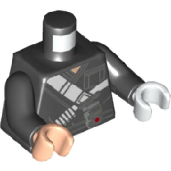 Torso SW Dogi with Straps and Ammo Belt, Detonator on Waist Pattern / Black Arms / White Hand Left / Light Nougat Hand Right