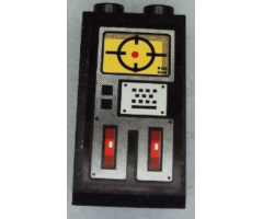 Slope 75 2 x 2 x 3 - Hollow Studs with Red Switches and Screen with Black Crosshairs Pattern (Sticker) - Set 8864