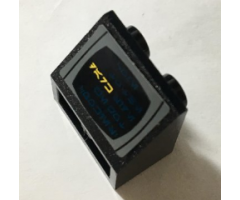 Slope, Inverted 45 2 x 2 with Flat Bottom Pin with Aurebesh Characters 'DARK' Pattern (Sticker) - Set 10212