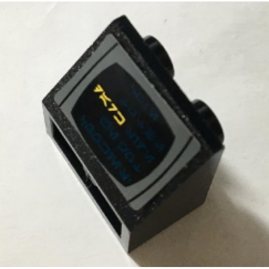 Slope, Inverted 45 2 x 2 with Flat Bottom Pin with Aurebesh Characters 'DARK' Pattern (Sticker) - Set 10212