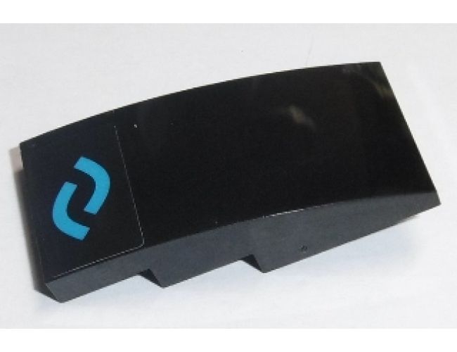 Slope, Curved 4 x 2 with Two Blue Bows Pattern (Sticker) - Set 70611