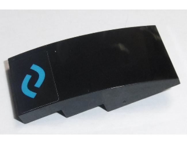 Slope, Curved 4 x 2 with Two Blue Bows Pattern (Sticker) - Set 70611