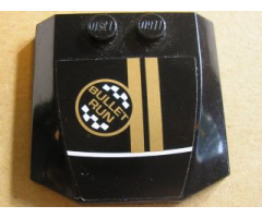 Wedge 4 x 4 x 2/3 Triple Curved with 'BULLET RUN' and Two Gold Stripes Pattern (Sticker) - Set 8147