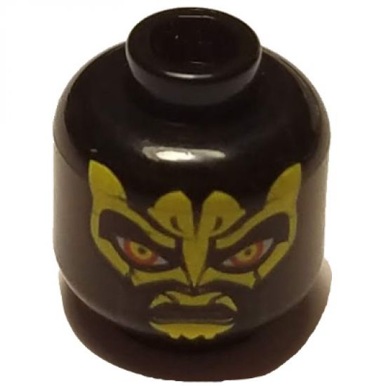 Minifigure, Head Alien with SW Savage Opress, Yellow Zabrak Pattern - Hollow Stud
