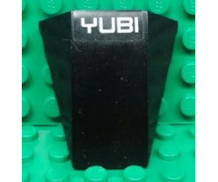 Wedge 4 x 4 No Studs with White 'YUBI' on Black Background Pattern (Sticker) - Set 8492