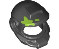 Minifigure, Headgear Helmet Elaborate with Lime Paint Spot Pattern
