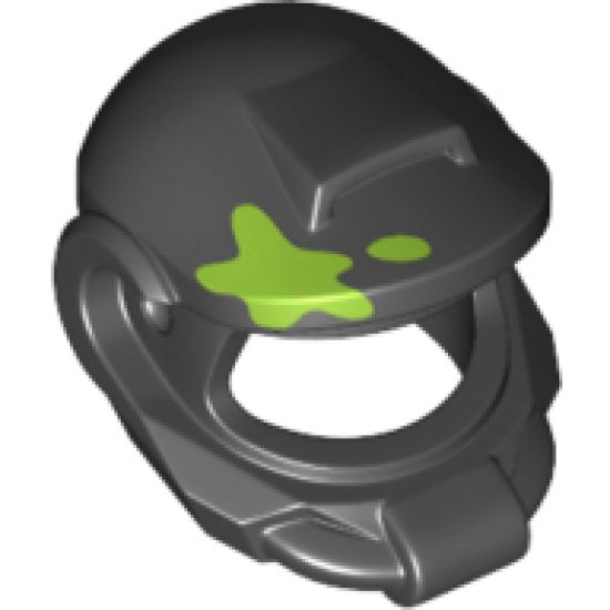 Minifigure, Headgear Helmet Elaborate with Lime Paint Spot Pattern