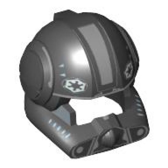 Minifigure, Headgear Helmet SW Clone Pilot with Open Visor and Sand Blue and Medium Blue Markings Pattern