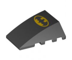 Wedge 4 x 4 No Studs with Large Batman Logo Pattern (Printed)