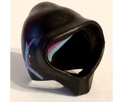 Minifigure, Headgear Hood with Magenta and Medium Azure Streaks Pattern