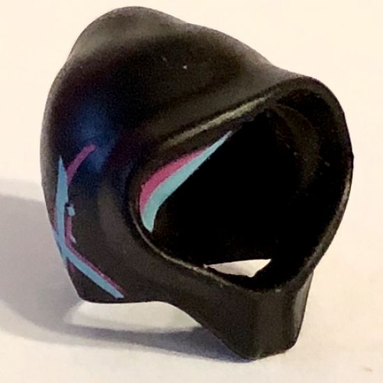 Minifigure, Headgear Hood with Magenta and Medium Azure Streaks Pattern