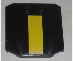 Wedge 4 x 4 x 2/3 Triple Curved with Yellow Stripe and Damage Pattern (Sticker) - Set 5982