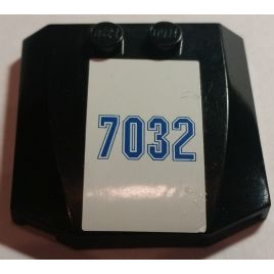Wedge 4 x 4 x 2/3 Triple Curved with Number 7032 Pattern (Sticker) - Set 7032