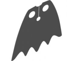 Minifigure, Body Wear Cape Cloth, Scalloped 5 Points (Batman) - Traditional Starched Fabric