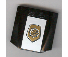 Wedge 4 x 4 x 2/3 Triple Curved with World City Gold Police Badge on White Pattern (Sticker) - Set 7030