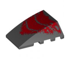 Wedge 4 x 4 No Studs with Red Scales Pattern
