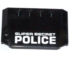 Wedge 4 x 6 x 2/3 Triple Curved with White 'SUPER SECRET POLICE' Pattern (Sticker) - Set 70808