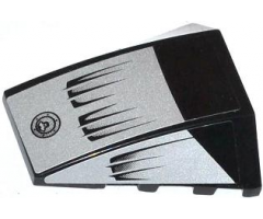 Wedge 4 x 4 No Studs with Air Intakes and Filler Cap on Silver Background Pattern (Stickers) - Set 8132