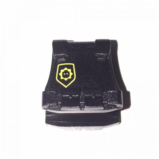 Minifigure, Body Wear Vest Body Armor with Minifigure Head Badge and 'SUPER SECRET POLICE' Pattern