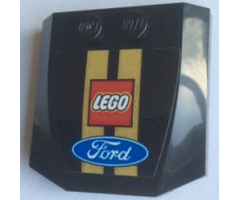 Wedge 4 x 4 x 2/3 Triple Curved with Lego and Ford Logos Pattern (Sticker) - Set 75884