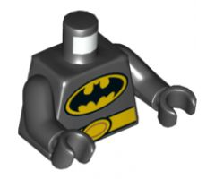 Torso Batman Logo in Yellow Oval Large, Yellow Belt with Oval Buckle Pattern / Black Arms / Black Hands