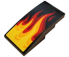 Slope, Curved 4 x 2 with Yellow, Orange and Red Flames Pattern (Sticker) - Set 70667