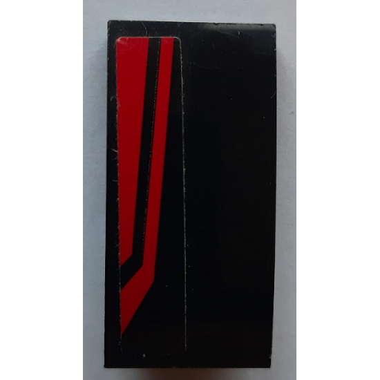 Slope, Curved 4 x 2 with Red and Black Stripes Pattern (Sticker) - Set 60131