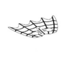 Minifigure, Body Wear Collar Plastic, Scalloped 5 Points with Black Spider Web Pattern