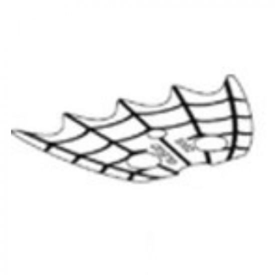 Minifigure, Body Wear Collar Plastic, Scalloped 5 Points with Black Spider Web Pattern