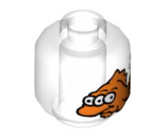 Minifigure, Head without Face 3-Eyed Orange Fish Pattern - Hollow Stud