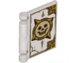 Minifigure, Utensil Book Cover with Gold Circle with Spikes, White Smiling Skull, Dark Tan Highlights Pattern (Nexo Knights Book of Chaos)