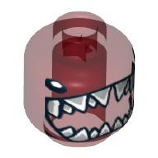 Minifigure, Head Alien with Small Eyes and Large Open Shark Mouth Pattern - Blocked Open Stud