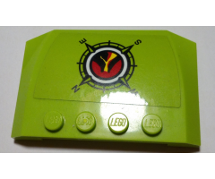 Wedge 4 x 6 x 2/3 Triple Curved with Volcano Explorers Logo Compass Pattern (Sticker) - Set 60122