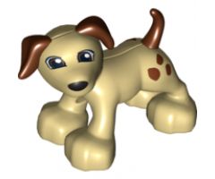 Duplo, Animal Dog with Reddish Brown Ears and Tail and Spots Pattern
