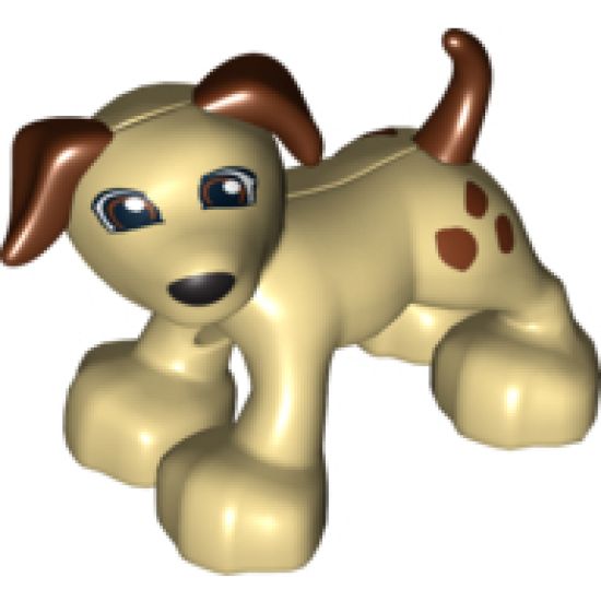 Duplo, Animal Dog with Reddish Brown Ears and Tail and Spots Pattern