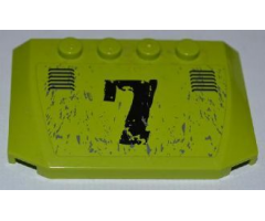 Wedge 4 x 6 x 2/3 Triple Curved with Black '7', Vents and Splatters Pattern (Sticker) - Set 8707