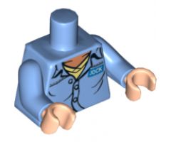 Torso Open Collar, Name Badge 'JOCK' and 'AIR PIRATES' on Reverse Pattern / Medium Blue Arms / Light Nougat Hands
